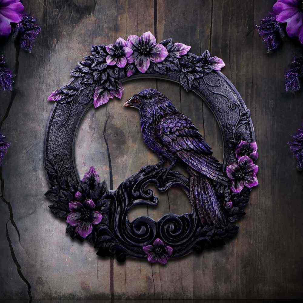 Nemesis Now - Watcher of the Veil (Wall Hanging) Muurdecoratie - Zwart/Paars